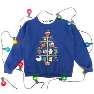 90s Christmas double collar crewneck sweatshirt 1990s vintage